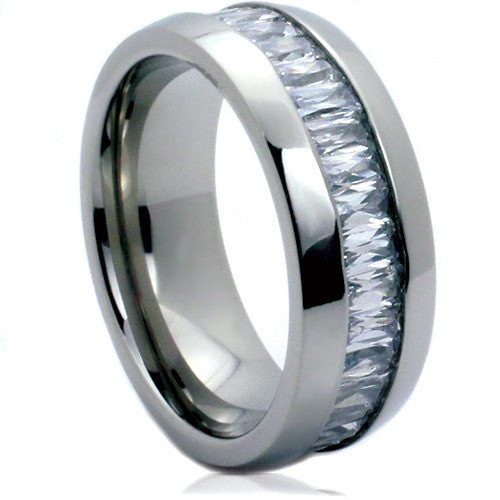 Emerald CZ Titanium Ring 8mm - NorthernRoyal - 1
