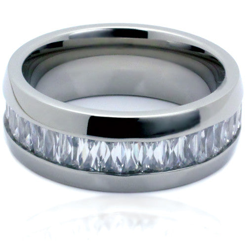 Emerald CZ Titanium Ring 8mm - NorthernRoyal - 2