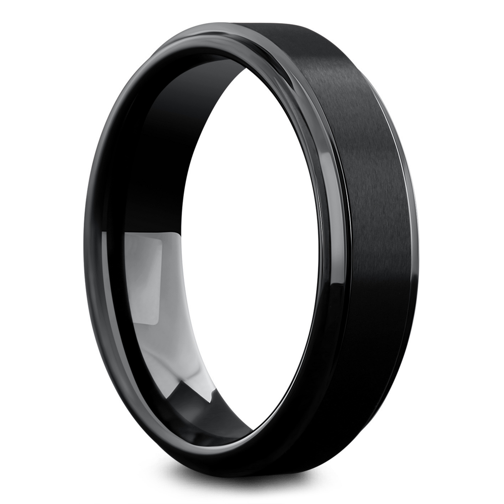 Men's Modern Titanium Wedding Band - Men's Black Titanium Wedding Band