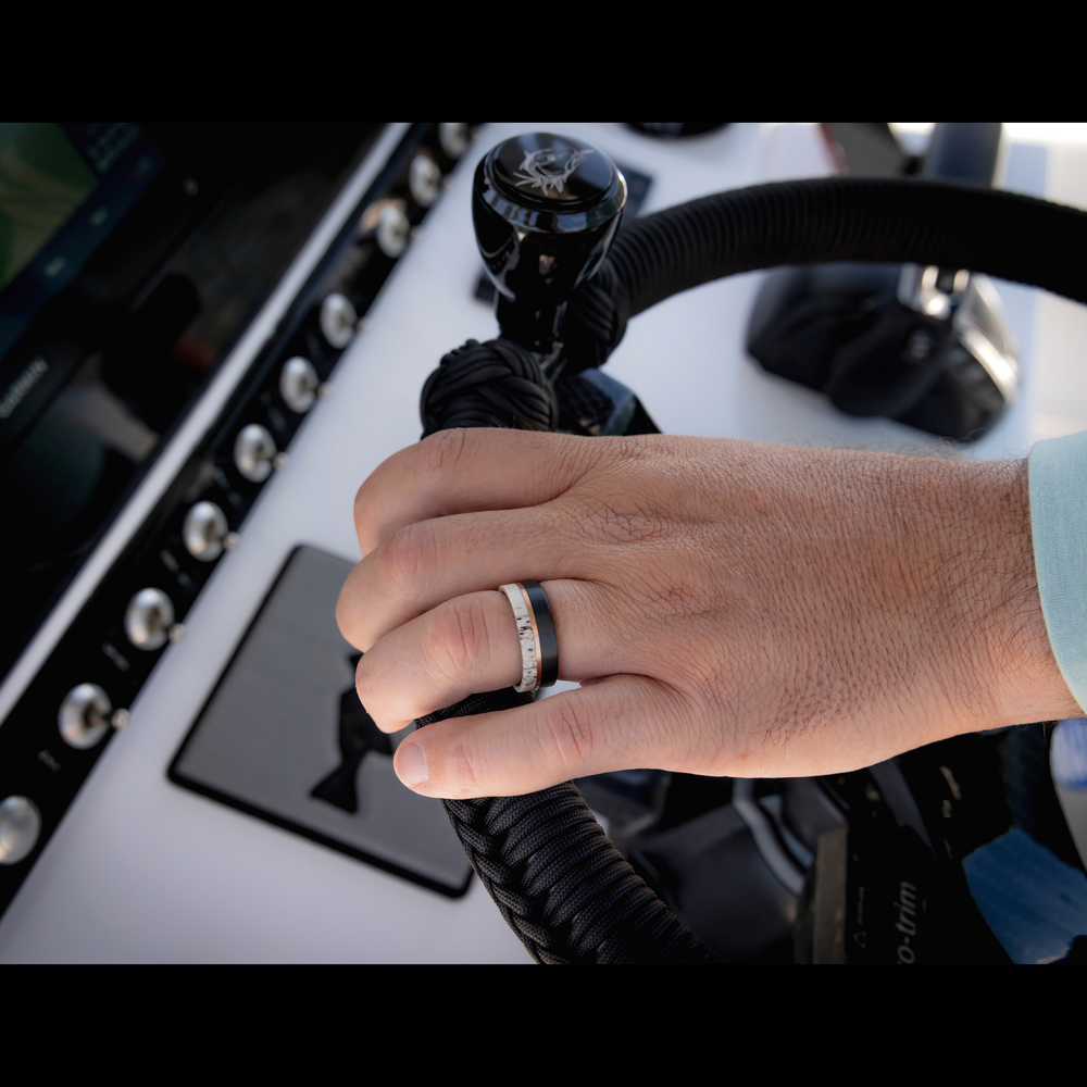 Men's Deer Antler Wedding Band | Black Forest Buck Ring 