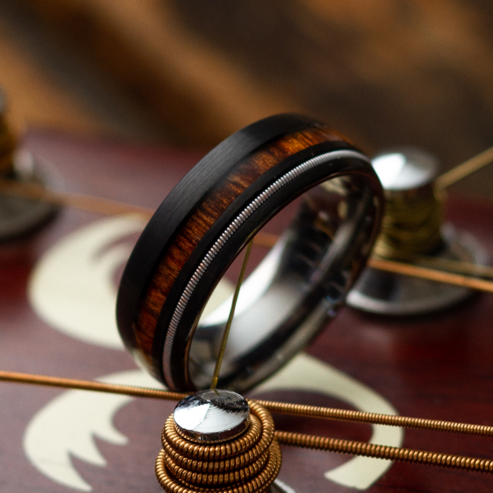 Men's Guitar Wedding Band | Musicians Wedding Band